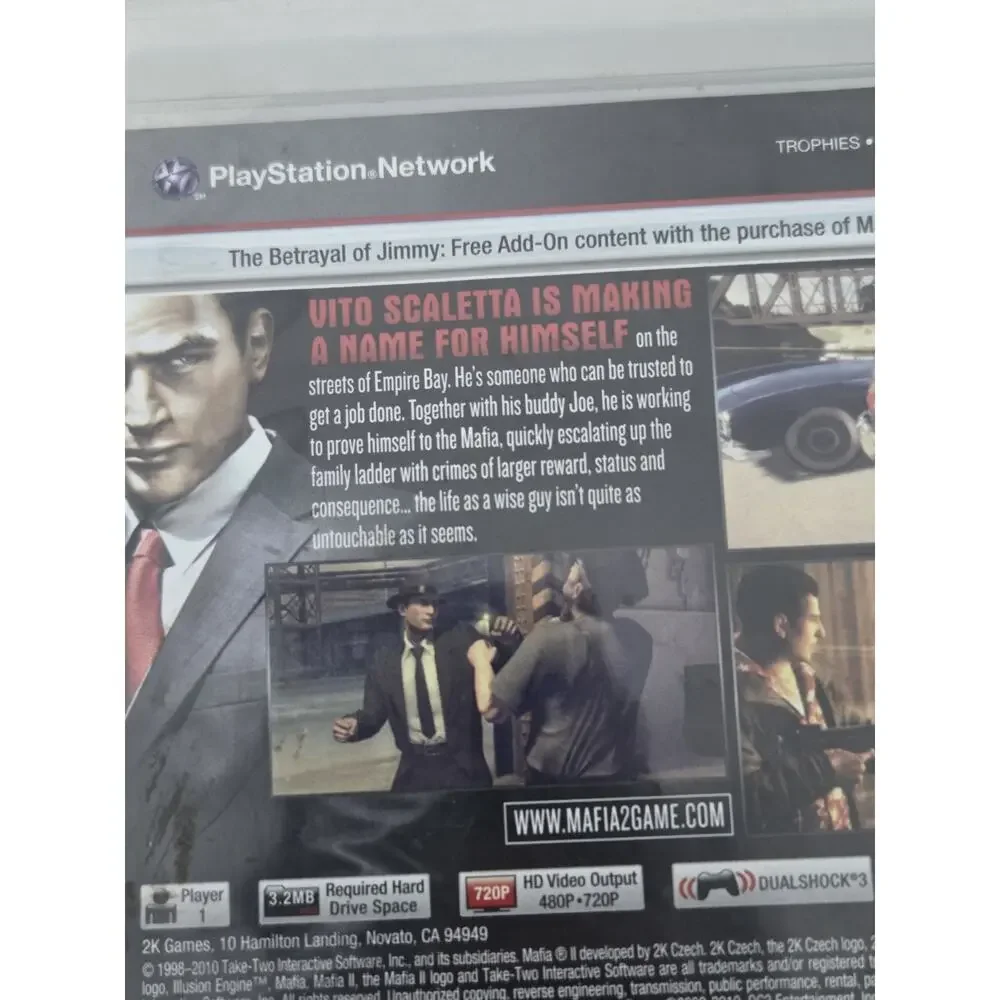 Mafia II (Greatest Hits) – PS3 Game with Manual & Case